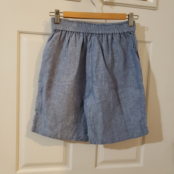 Tahari Blue 100% Linen High Waisted Shorts size XS - Picture 2 of 5